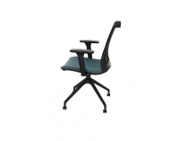 Konferenčná stolička s podrúčkami Libon Cross Roll BS R1 - modrá / čierna