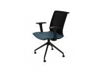 Konferenčná stolička s podrúčkami Libon Cross Roll BS R1 - modrá / čierna