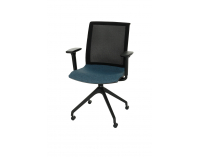 Konferenčná stolička s podrúčkami Libon Cross Roll BS R1 - modrá / čierna
