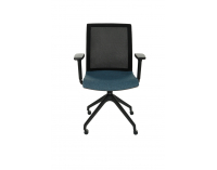 Konferenčná stolička s podrúčkami Libon Cross Roll BS R1 - modrá / čierna