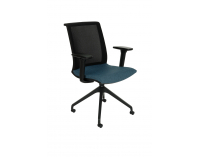 Konferenčná stolička s podrúčkami Libon Cross Roll BS R1 - modrá / čierna