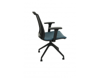 Konferenčná stolička s podrúčkami Libon Cross Roll BS R1 - modrá / čierna