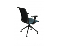 Konferenčná stolička s podrúčkami Libon Cross Roll BS R1 - modrá / čierna