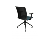 Konferenčná stolička s podrúčkami Libon Cross Roll BS R1 - modrá / čierna