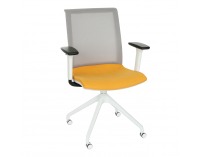 Konferenčná stolička s podrúčkami Libon Cross Roll WS R1 - žltá / sivá / biela