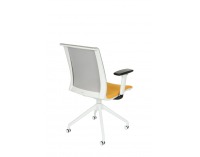 Konferenčná stolička s podrúčkami Libon Cross Roll WS R1 - žltá / sivá / biela