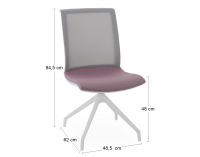 Konferenčná stolička Libon Cross WS - staroružová / sivá / biela