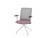 Konferenčná stolička s podrúčkami Libon Cross WS R1 - staroružová / sivá / biela