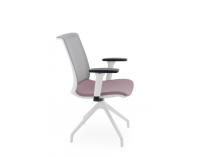 Konferenčná stolička s podrúčkami Libon Cross WS R1 - staroružová / sivá / biela