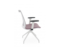 Konferenčná stolička s podrúčkami Libon Cross WS R1 - staroružová / sivá / biela