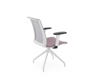 Konferenčná stolička s podrúčkami Libon Cross WS R1 - staroružová / sivá / biela