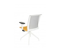 Konferenčná stolička s podrúčkami Libon Cross WS R1 - žltá / sivá / biela