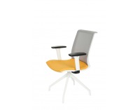 Konferenčná stolička s podrúčkami Libon Cross WS R1 - žltá / sivá / biela