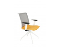 Konferenčná stolička s podrúčkami Libon Cross WS R1 - žltá / sivá / biela