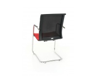 Konferenčná stolička s podrúčkami Libon V BS Arm - červená / čierna / chróm