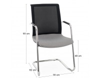 Konferenčná stolička s podrúčkami Libon V BS Arm - sivá / čierna / chróm
