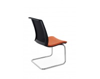 Konferenčná stolička Libon V BS - oranžová / čierna / chróm