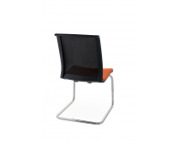 Konferenčná stolička Libon V BS - oranžová / čierna / chróm