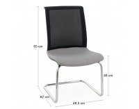 Konferenčná stolička Libon V BS - sivá / čierna / chróm