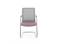Konferenčná stolička s podrúčkami Libon V WS Arm - staroružová / sivá / biela / chróm