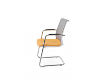 Konferenčná stolička s podrúčkami Libon V WS Arm - žltá / sivá / biela / chróm