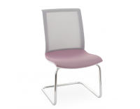 Konferenčná stolička Libon V WS - staroružová / sivá / biela / chróm