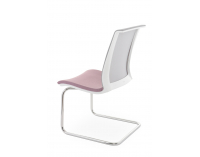 Konferenčná stolička Libon V WS - staroružová / sivá / biela / chróm