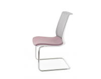 Konferenčná stolička Libon V WS - staroružová / sivá / biela / chróm