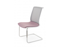 Konferenčná stolička Libon V WS - staroružová / sivá / biela / chróm