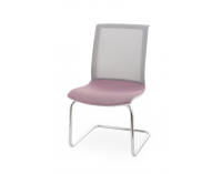Konferenčná stolička Libon V WS - staroružová / sivá / biela / chróm