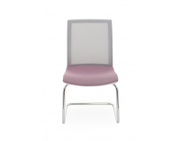 Konferenčná stolička Libon V WS - staroružová / sivá / biela / chróm