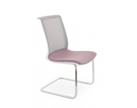 Konferenčná stolička Libon V WS - staroružová / sivá / biela / chróm