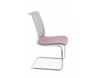 Konferenčná stolička Libon V WS - staroružová / sivá / biela / chróm