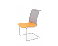 Konferenčná stolička Libon V WS - žltá / sivá / biela / chróm