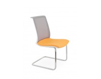 Konferenčná stolička Libon V WS - žltá / sivá / biela / chróm