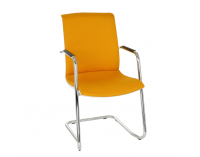 Konferenčná stolička s podrúčkami Libon V WT Arm - žltá / biela / chróm