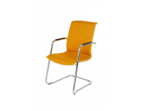 Konferenčná stolička s podrúčkami Libon V WT Arm - žltá / biela / chróm