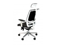 Kancelárska stolička s podrúčkami Libon WS HD - čierna / biela / chróm