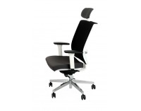 Kancelárska stolička s podrúčkami Libon WS HD - čierna / biela / chróm