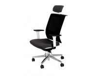 Kancelárska stolička s podrúčkami Libon WS HD - čierna / biela / chróm
