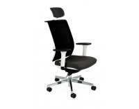 Kancelárska stolička s podrúčkami Libon WS HD - čierna / biela / chróm