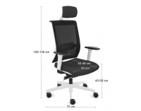 Kancelárska stolička s podrúčkami Libon WS HD - čierna / biela