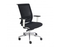 Kancelárska stolička s podrúčkami Libon WS - čierna / biela / chróm