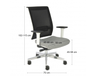 Kancelárska stolička s podrúčkami Libon WS - sivá / čierna / biela / chróm