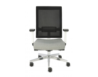 Kancelárska stolička s podrúčkami Libon WS - sivá / čierna / biela / chróm