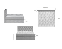 Čalúnená manželská posteľ s úložným priestorom Liborn 140 - tmavosivá