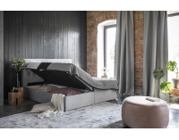 Čalúnená manželská posteľ s úložným priestorom Liborn 160 - svetlosivá