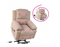 Masážne polohovacie kreslo s vyhrievaním Liftelo - hnedá