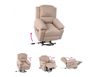 Masážne polohovacie kreslo s vyhrievaním Liftelo - hnedá