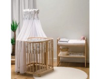 Detská rastúca postieľka s matracom 7v1 Lili - prírodná